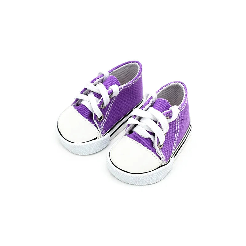7cm Sneakers Fits 18Inch American Girl Doll, 17inch 43cm Baby Doll Shoes, 45cm Our Generation Girl Doll Accessories