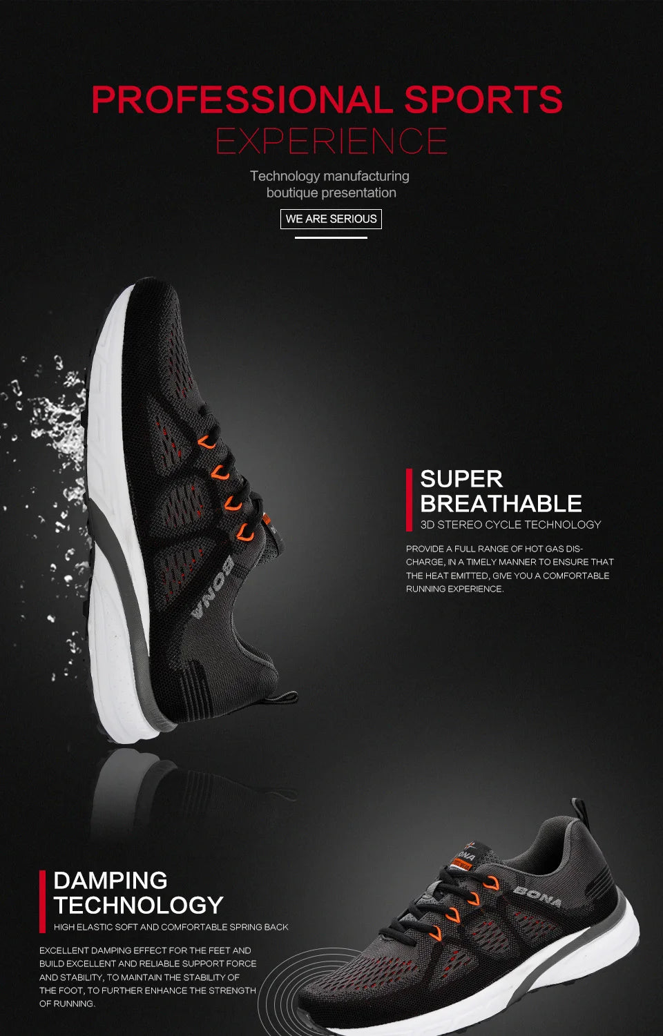 BONA Sneakers Men Shoes Sport Mesh Trainers Lightweight Baskets Femme Running Shoes  Outdoor Athletic Shoes Men