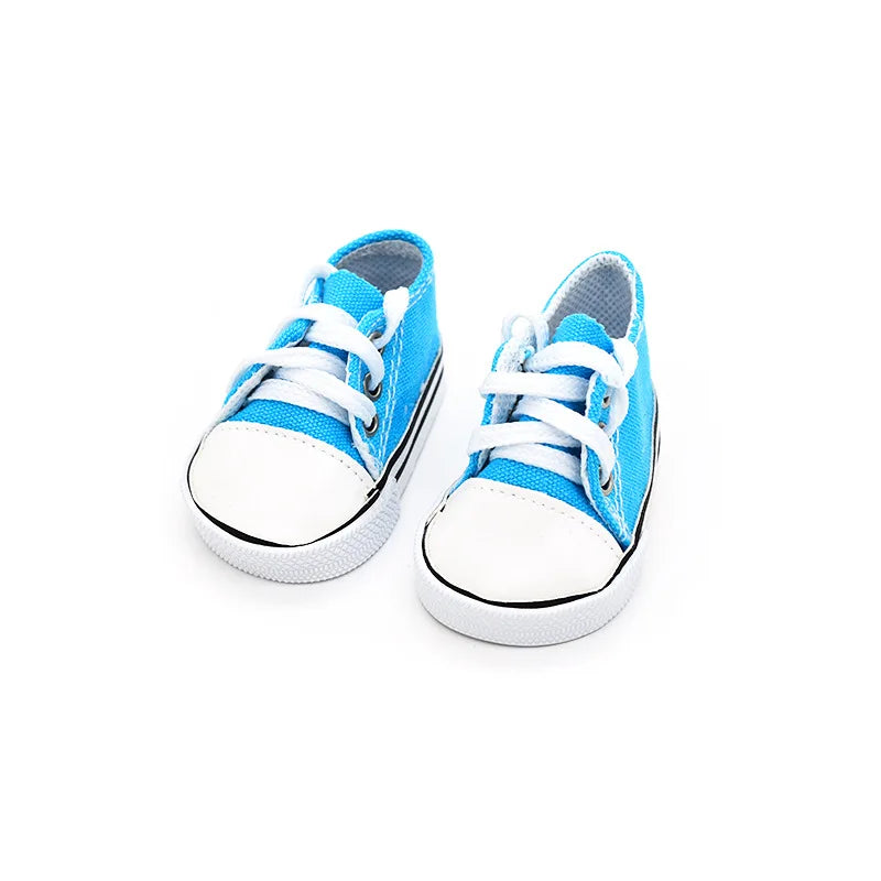7cm Sneakers Fits 18Inch American Girl Doll, 17inch 43cm Baby Doll Shoes, 45cm Our Generation Girl Doll Accessories