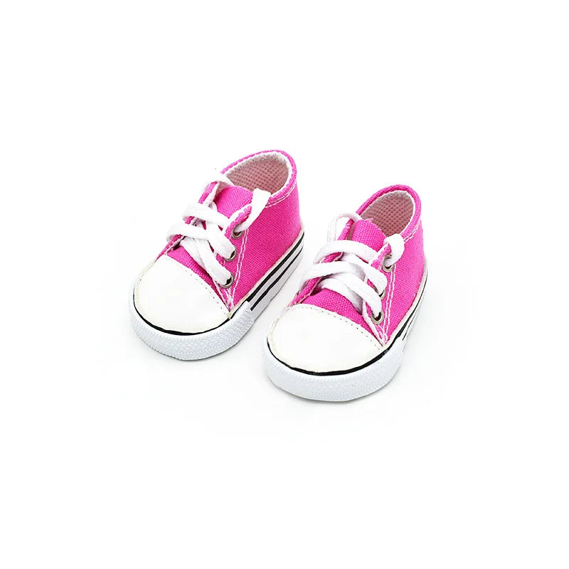 7cm Sneakers Fits 18Inch American Girl Doll, 17inch 43cm Baby Doll Shoes, 45cm Our Generation Girl Doll Accessories