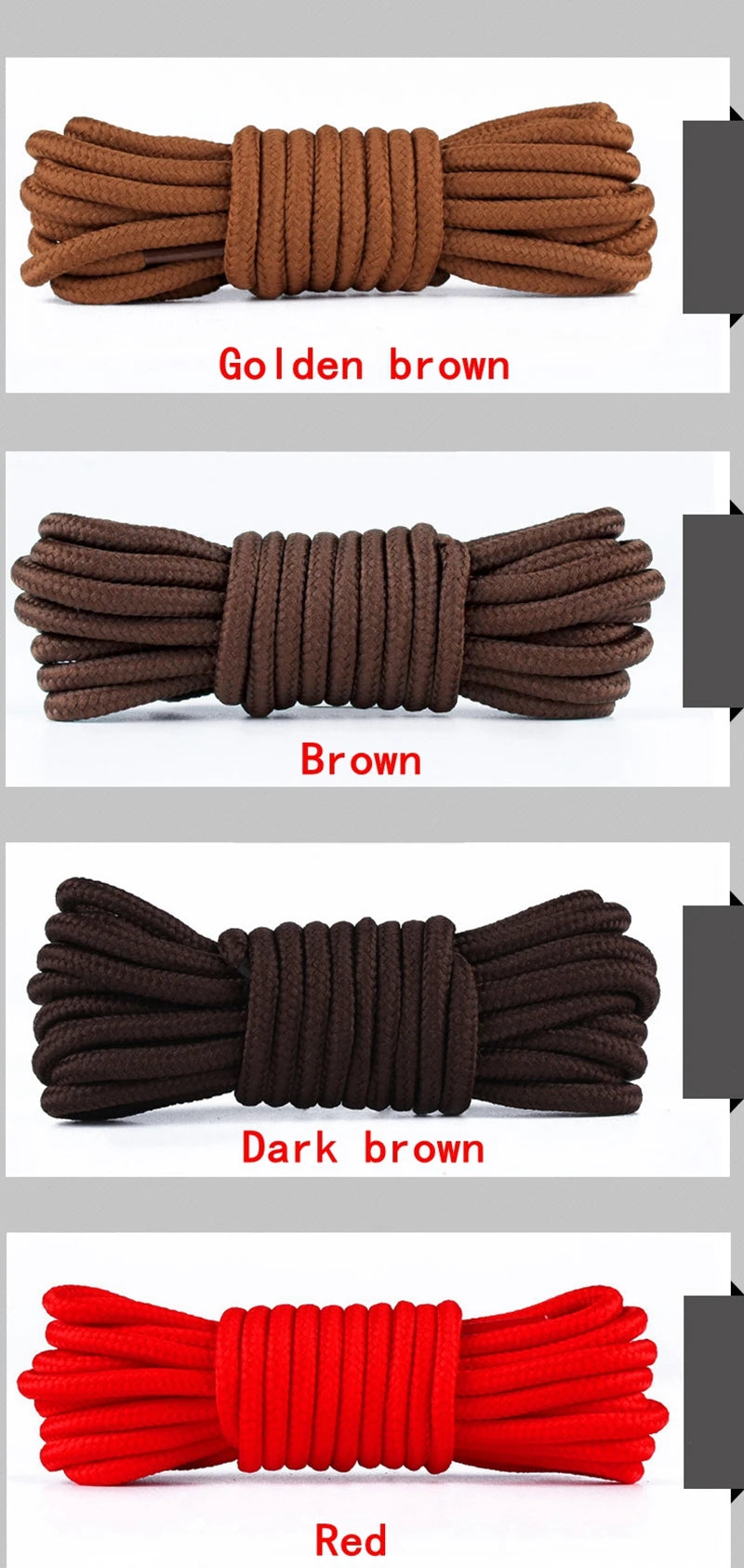 21 Colors Round Shoe Laces Polyester Solid Shoelaces Outdoor Leisure Sneakers Boots Shoes Lace 70cm/90cm/120cm/150cm 1 Pair