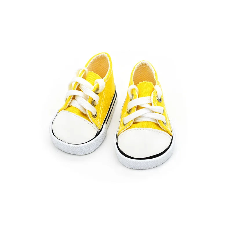 7cm Sneakers Fits 18Inch American Girl Doll, 17inch 43cm Baby Doll Shoes, 45cm Our Generation Girl Doll Accessories