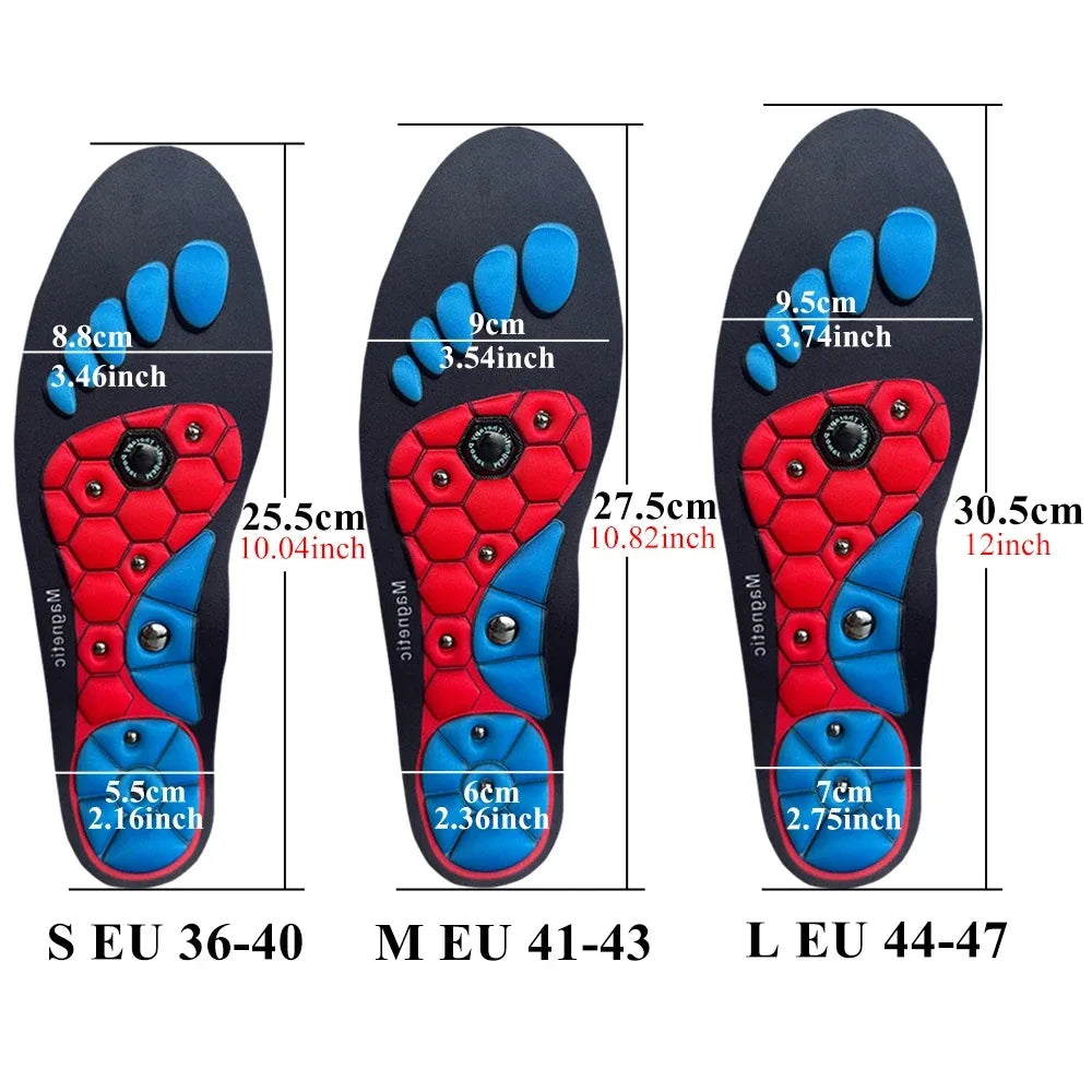 1Pair Acupressure Magnetic Therapy Insoles Slimming Breathable Running Shoes Cushion Feet Health Care Arch Support Sport Insoles