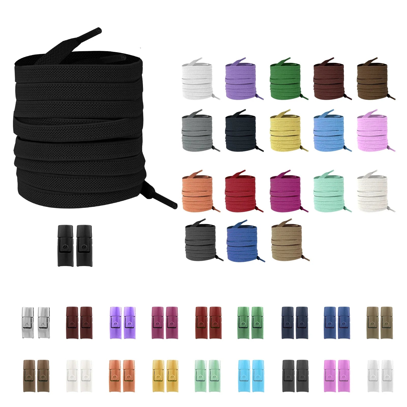 New Press Lock Shoelaces Without ties Gradient Flats Elastic Laces Sneakers Kids Adult No Tie Shoe laces for Shoes Accessories