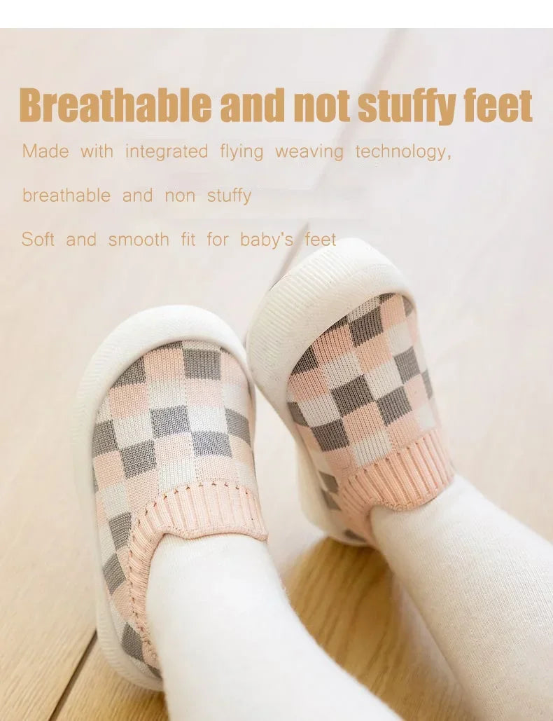 2025 Spring New Slip-on Toddler Shoes Baby First Walkers Boys Girls Autumn Non-Slip Classic Plaid Sneakers Sport Shoes