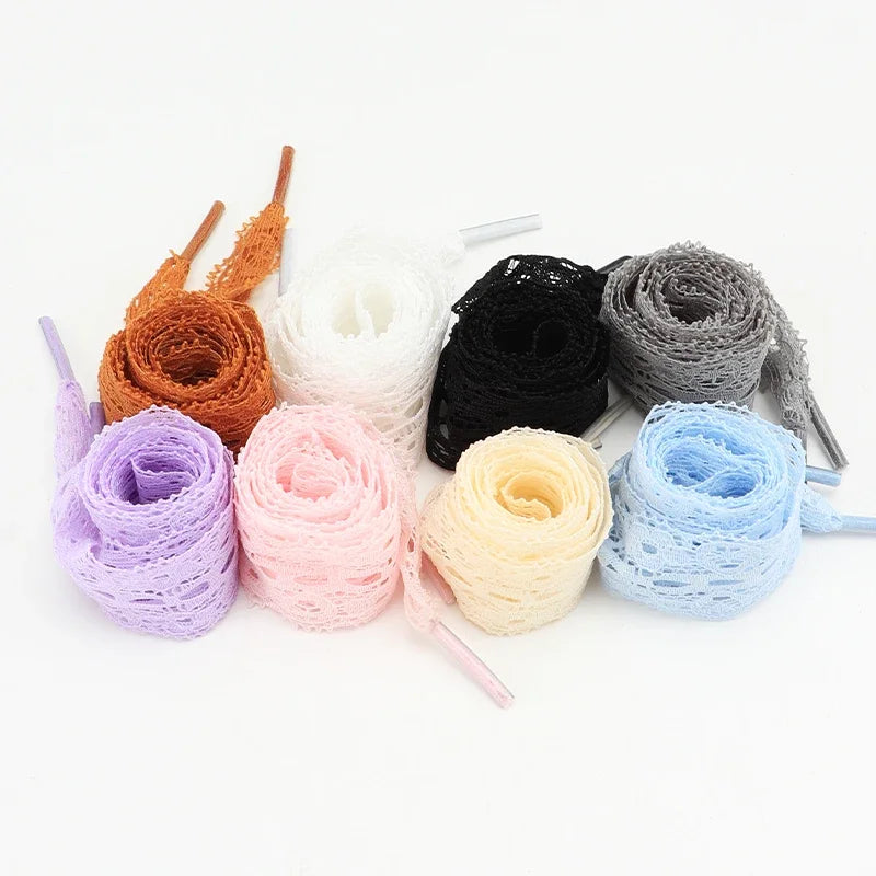 Flat Lace Shoe Laces Fancy Shoelaces for Women 3CM Width 80CM/100CM/120CM Length Canvas Sneakers Outdoor Casual Shoes Shoelace
