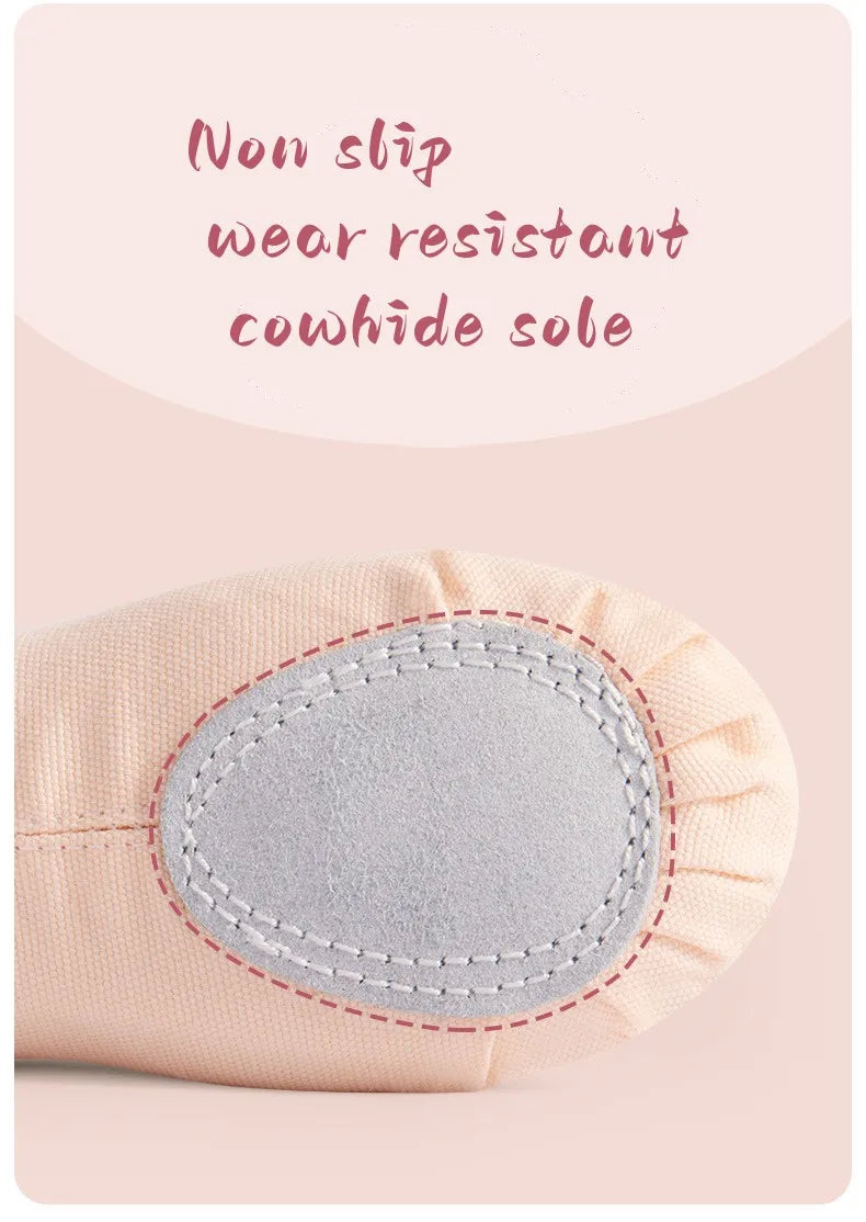 Ballet Shoes For Girls Canvas Flat Ballet Dancing Slippers Ballerina Practice Shoes For Women Children Soft Sole Dance Shoes