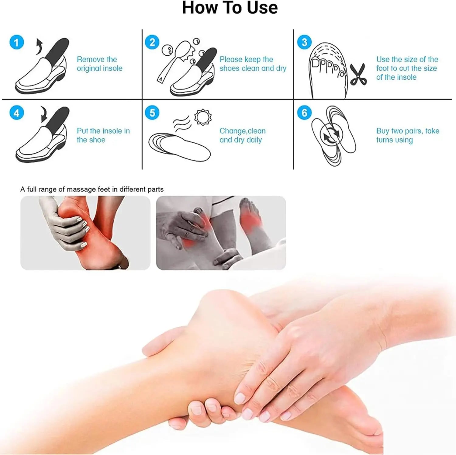 1Pair Acupressure Magnetic Therapy Insoles Slimming Breathable Running Shoes Cushion Feet Health Care Arch Support Sport Insoles