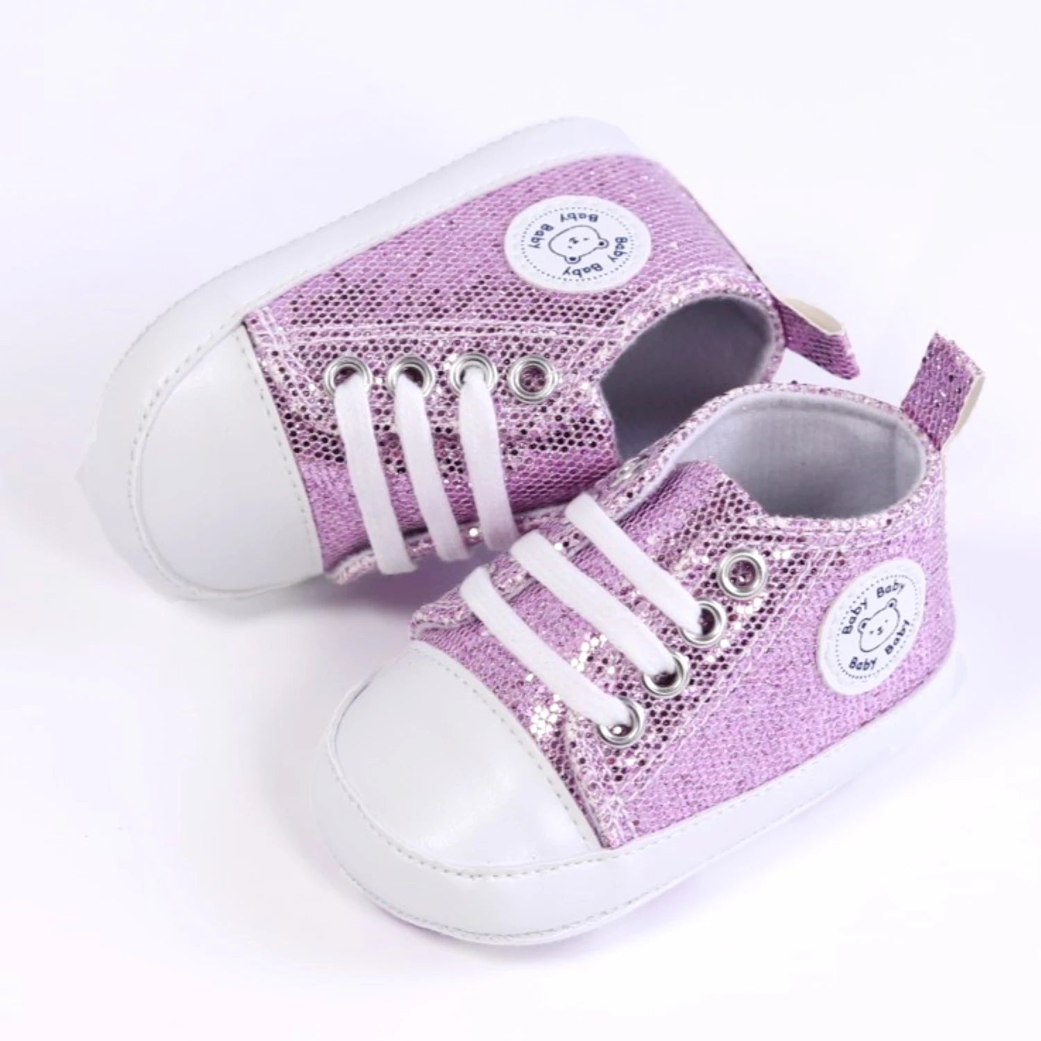 Trendy Comfortable Sequin Sneakers For Baby Boys, Lightweight Non Slip Shoes For Indoor Outdoor Walking, Spring And Autumn