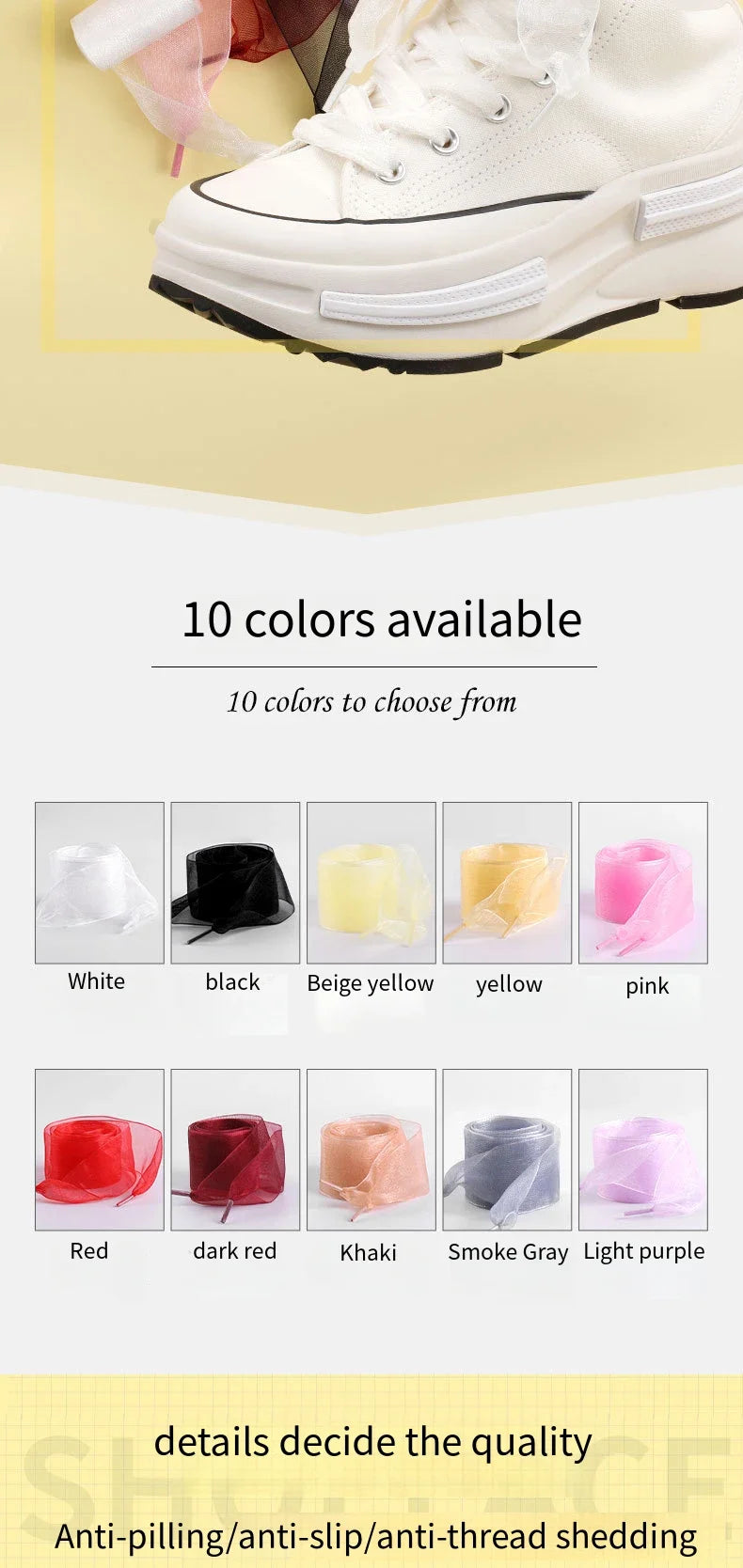 New 4CM Width Flat Silk Shoelace Chiffon Yarn Shoelaces Sneakers Rope Shoe Laces for Shoes 100/120/140/160CM Shoes Accessories