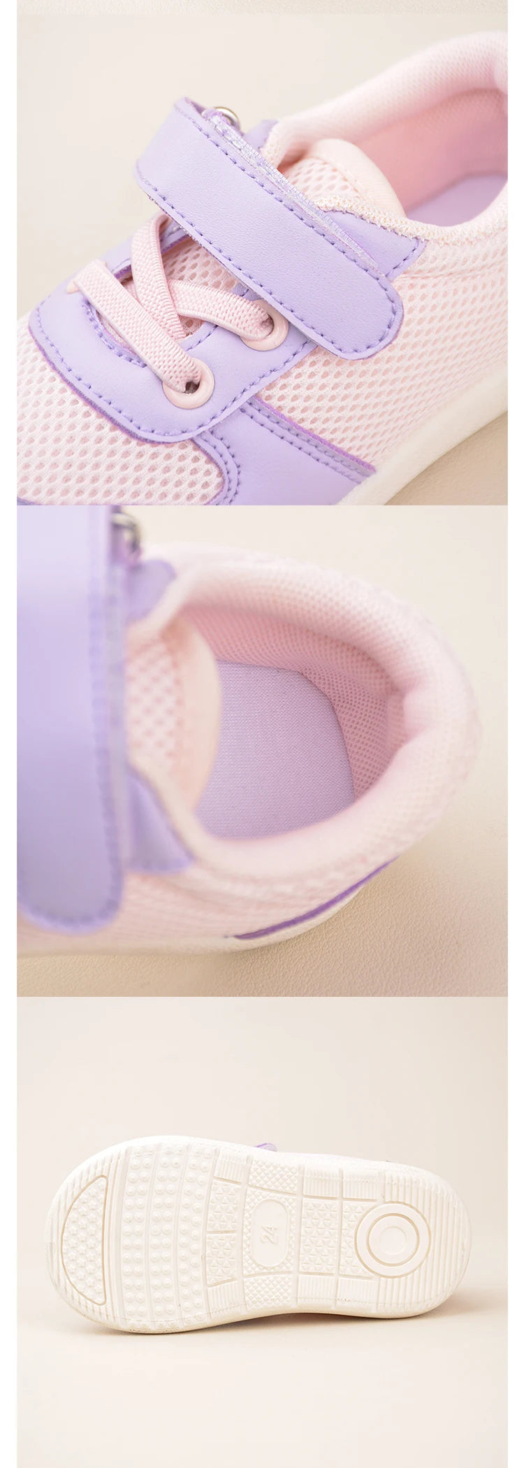 Girls Lovely Pink Daily Outdoor Low Top Soft  Flat Sports Sneakers Kids Casual Shoes EK9S49