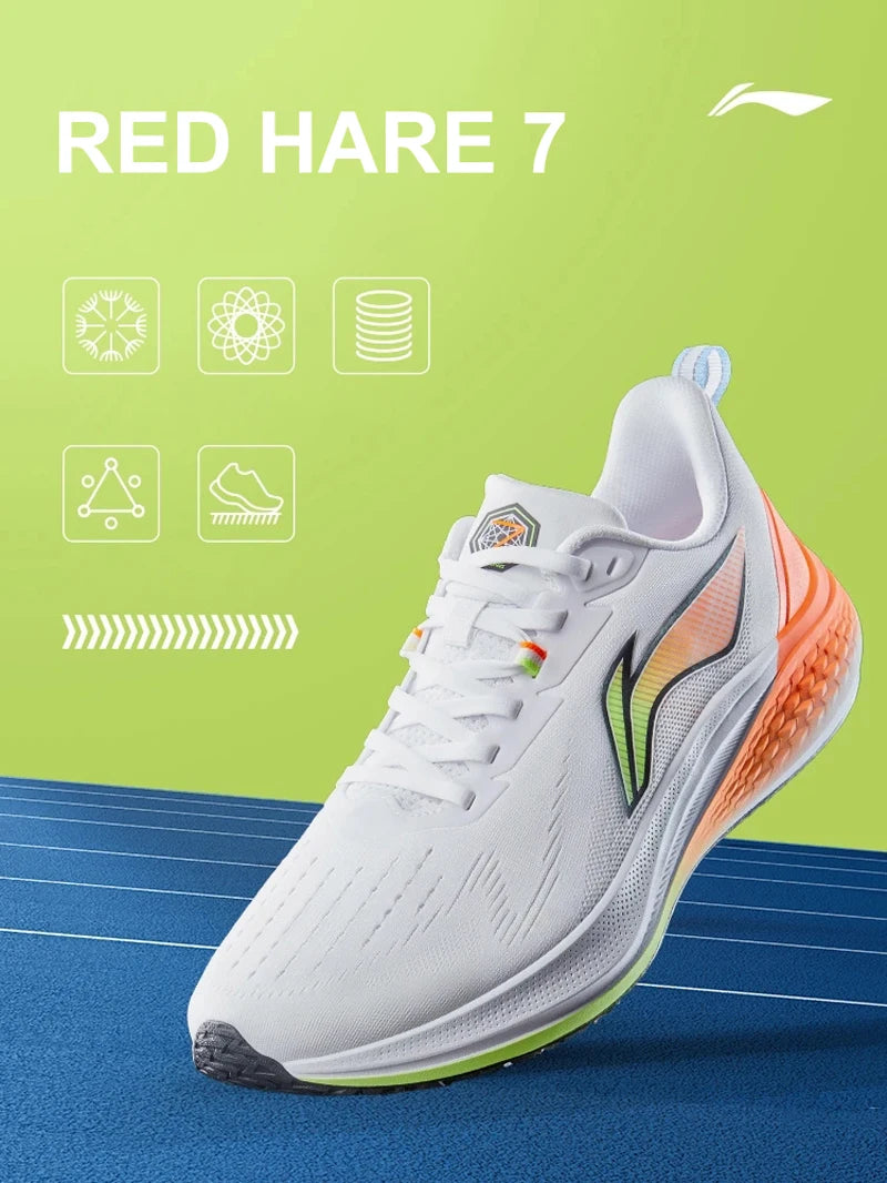 Li-Ning Men RED HARE 7 Racing Running Shoes LIGHT FOAM ULTRA Cushion Breathable Stable Wearable Sport Sneakers ARPU009 ARPU003