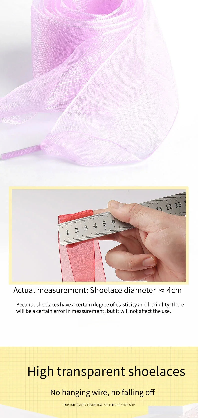 New 4CM Width Flat Silk Shoelace Chiffon Yarn Shoelaces Sneakers Rope Shoe Laces for Shoes 100/120/140/160CM Shoes Accessories