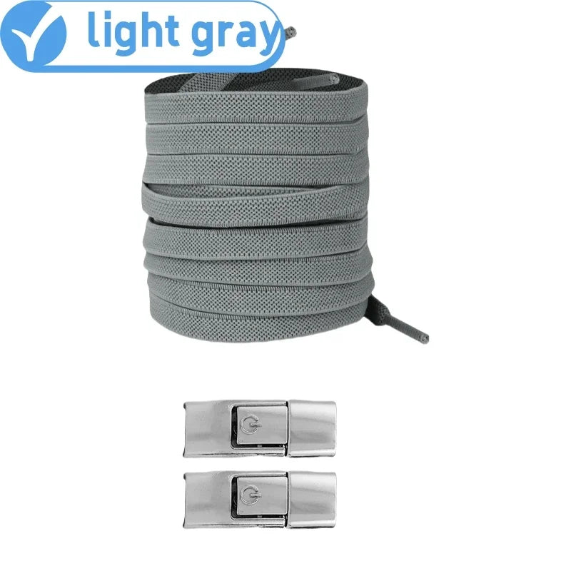 New Press Lock Shoelaces Without ties Gradient Flats Elastic Laces Sneakers Kids Adult No Tie Shoe laces for Shoes Accessories