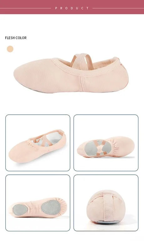 Ballet Shoes For Girls Canvas Flat Ballet Dancing Slippers Ballerina Practice Shoes For Women Children Soft Sole Dance Shoes