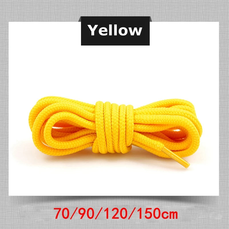 21 Colors Round Shoe Laces Polyester Solid Shoelaces Outdoor Leisure Sneakers Boots Shoes Lace 70cm/90cm/120cm/150cm 1 Pair
