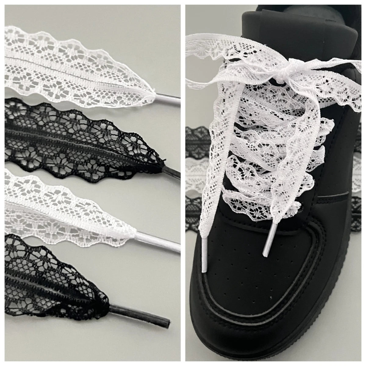 Hot Sale Lace Shoelaces for Women Casual Shoes 2.9CM Width Flat Shoelace for Sneakers Black White Shoe Laces Accessorices