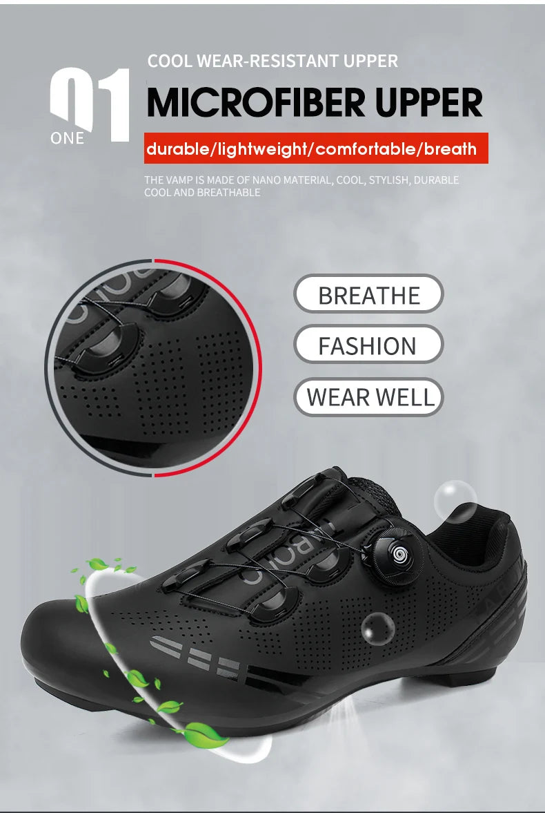 Men's Cycling Shoes Road Bike Shoes Self-locking Cleats Speed Cycling Sneakers Outdoor Racing Route Athletic Bicycle Footwear