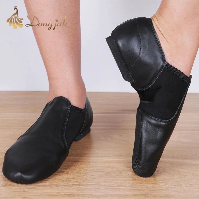 Genuine Leather Jazz Dance Shoes Tan Black Antiskid Sole ballet Shoes High Quality Adults Dance Sneakers For Girls Women