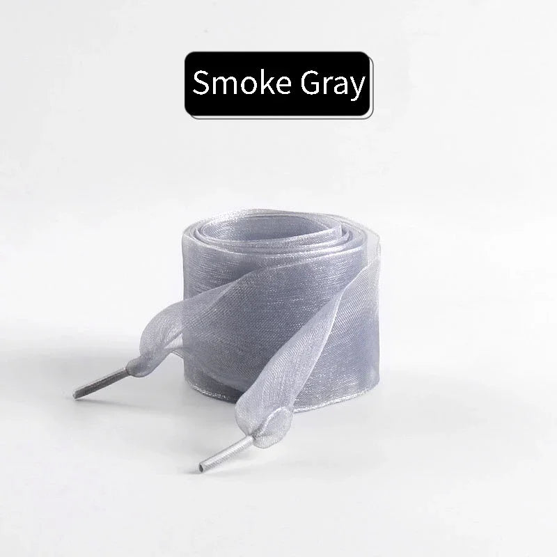 New 4CM Width Flat Silk Shoelace Chiffon Yarn Shoelaces Sneakers Rope Shoe Laces for Shoes 100/120/140/160CM Shoes Accessories