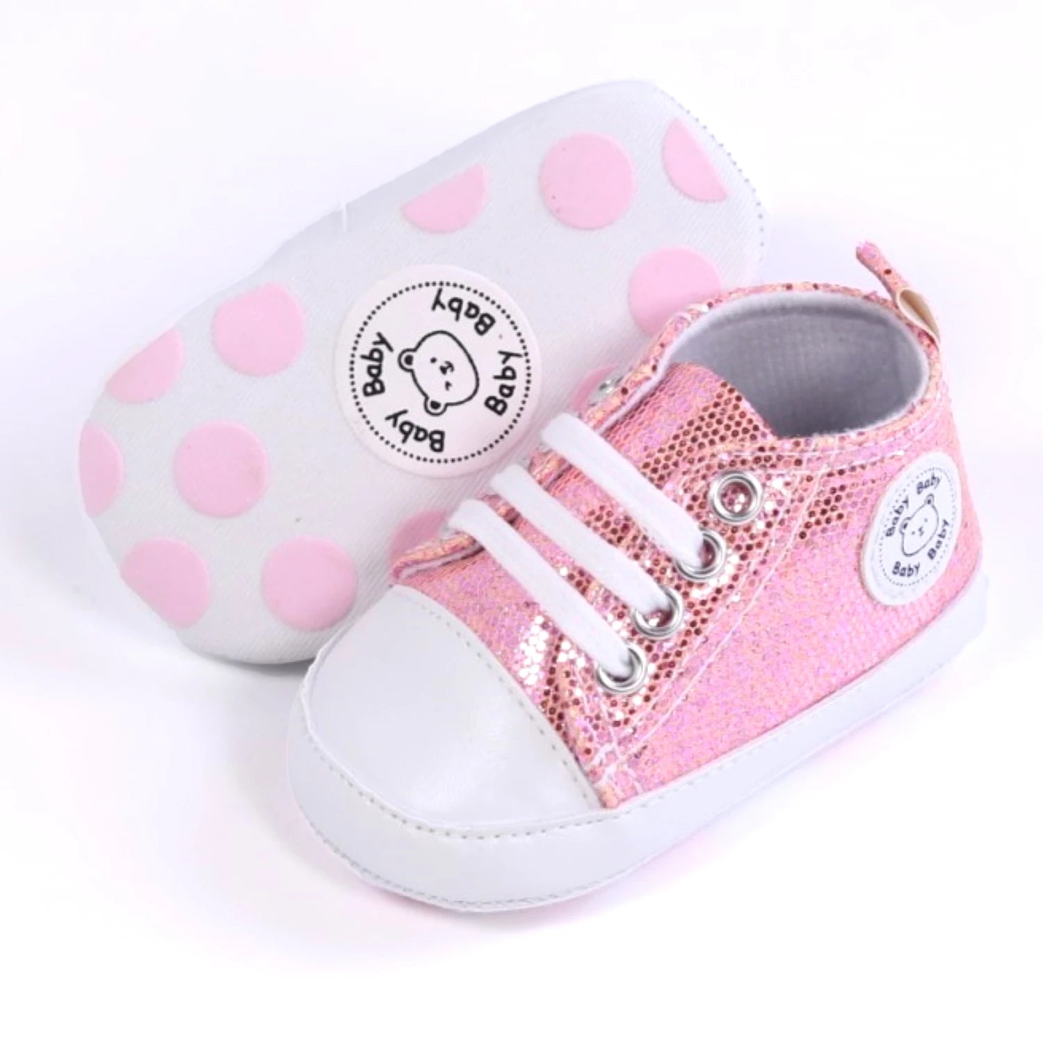 Trendy Comfortable Sequin Sneakers For Baby Boys, Lightweight Non Slip Shoes For Indoor Outdoor Walking, Spring And Autumn