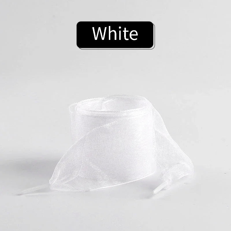 New 4CM Width Flat Silk Shoelace Chiffon Yarn Shoelaces Sneakers Rope Shoe Laces for Shoes 100/120/140/160CM Shoes Accessories