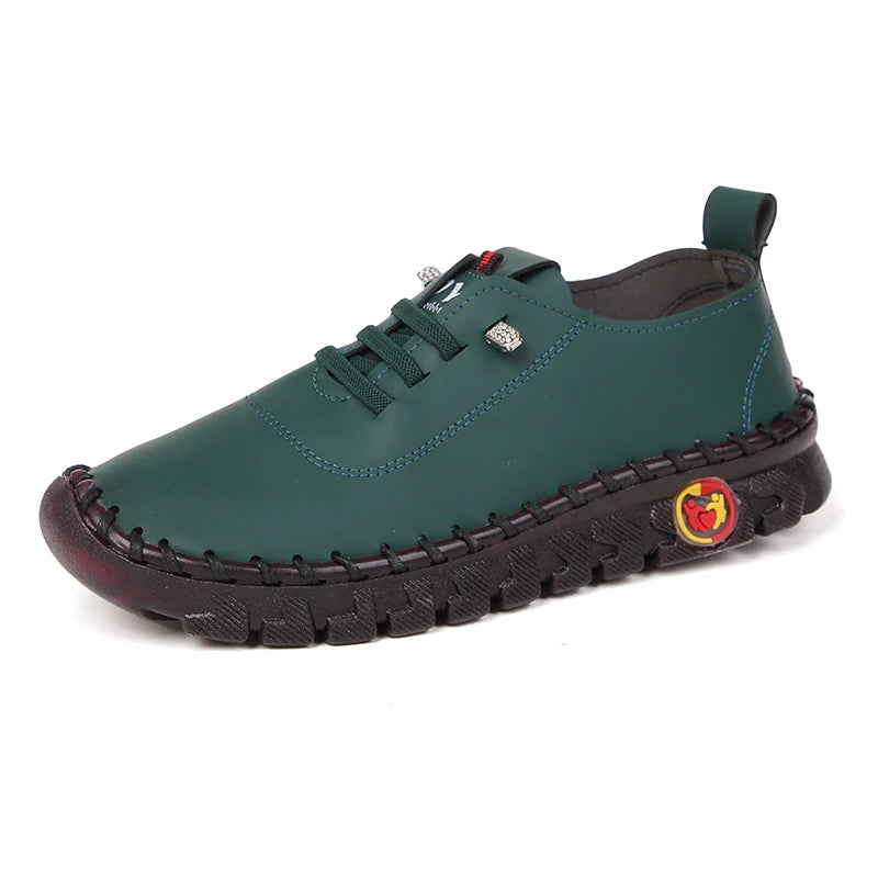 Sneakers Women Shoes Loafers Lace Up Leather Flat New Spring Ladies Casual Shoes Outdoor Travel and Walking Women Shoes