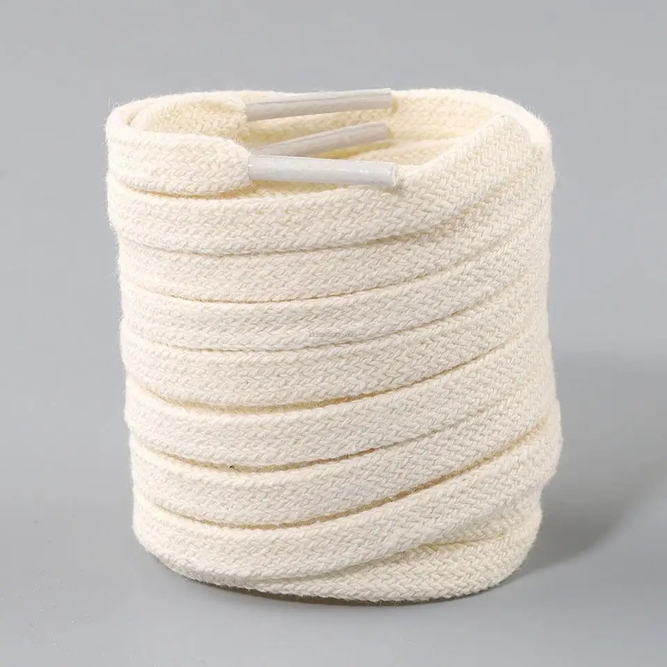 1Pair Cotton Flat Shoelaces Sneakers Canvas Shoe laces Women Men Shoelace White Black Beige Classic Laces for Shoes Strings