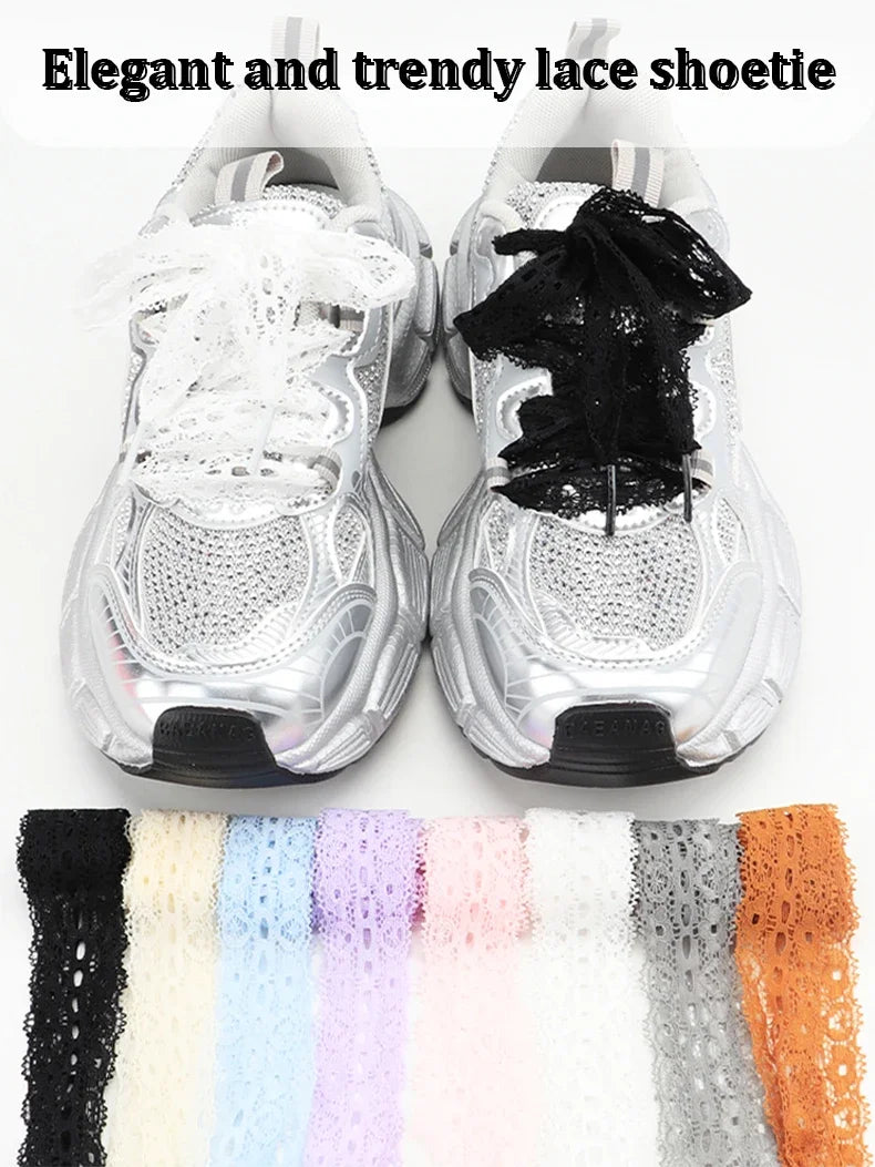 Flat Lace Shoe Laces Fancy Shoelaces for Women 3CM Width 80CM/100CM/120CM Length Canvas Sneakers Outdoor Casual Shoes Shoelace